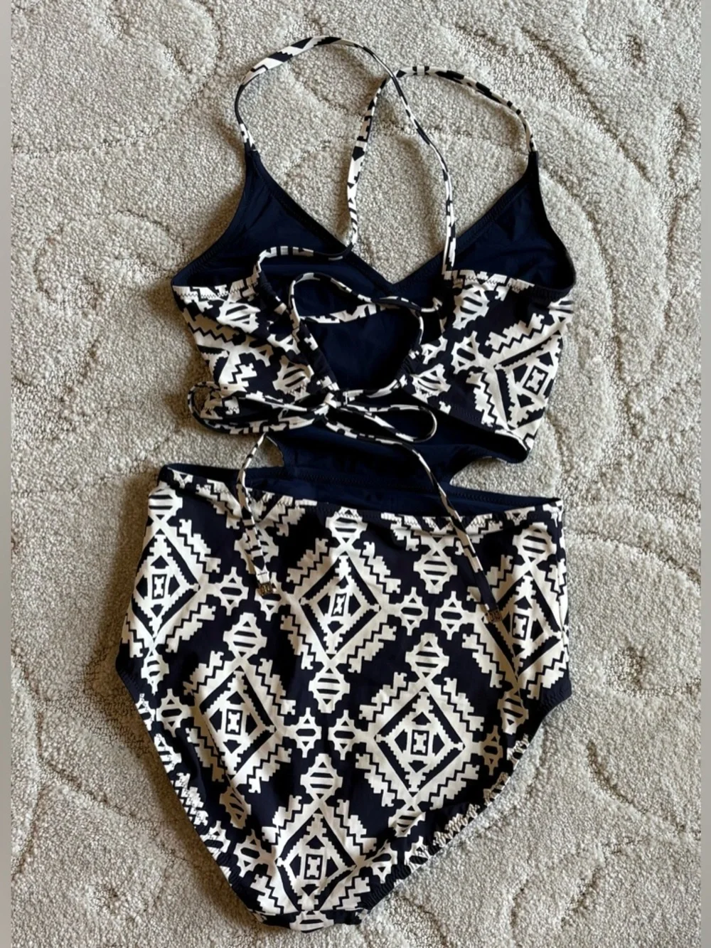 Tory Burch Geometric Cutout One-Piece Swimsuit
